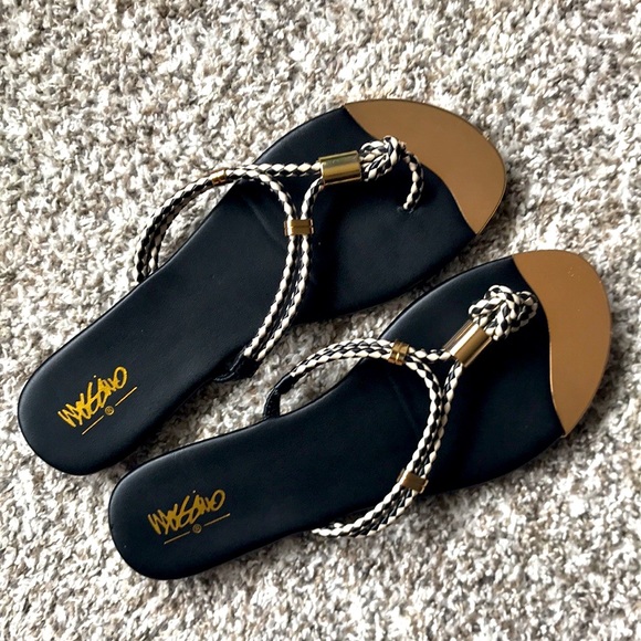 Mossimo Gold-toe Rope Sandals Size 8